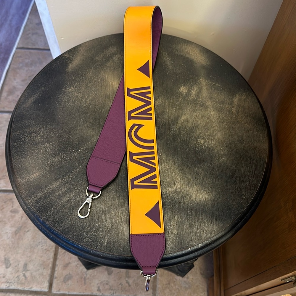 MCM Worldwide handbag strap orange & dark purple